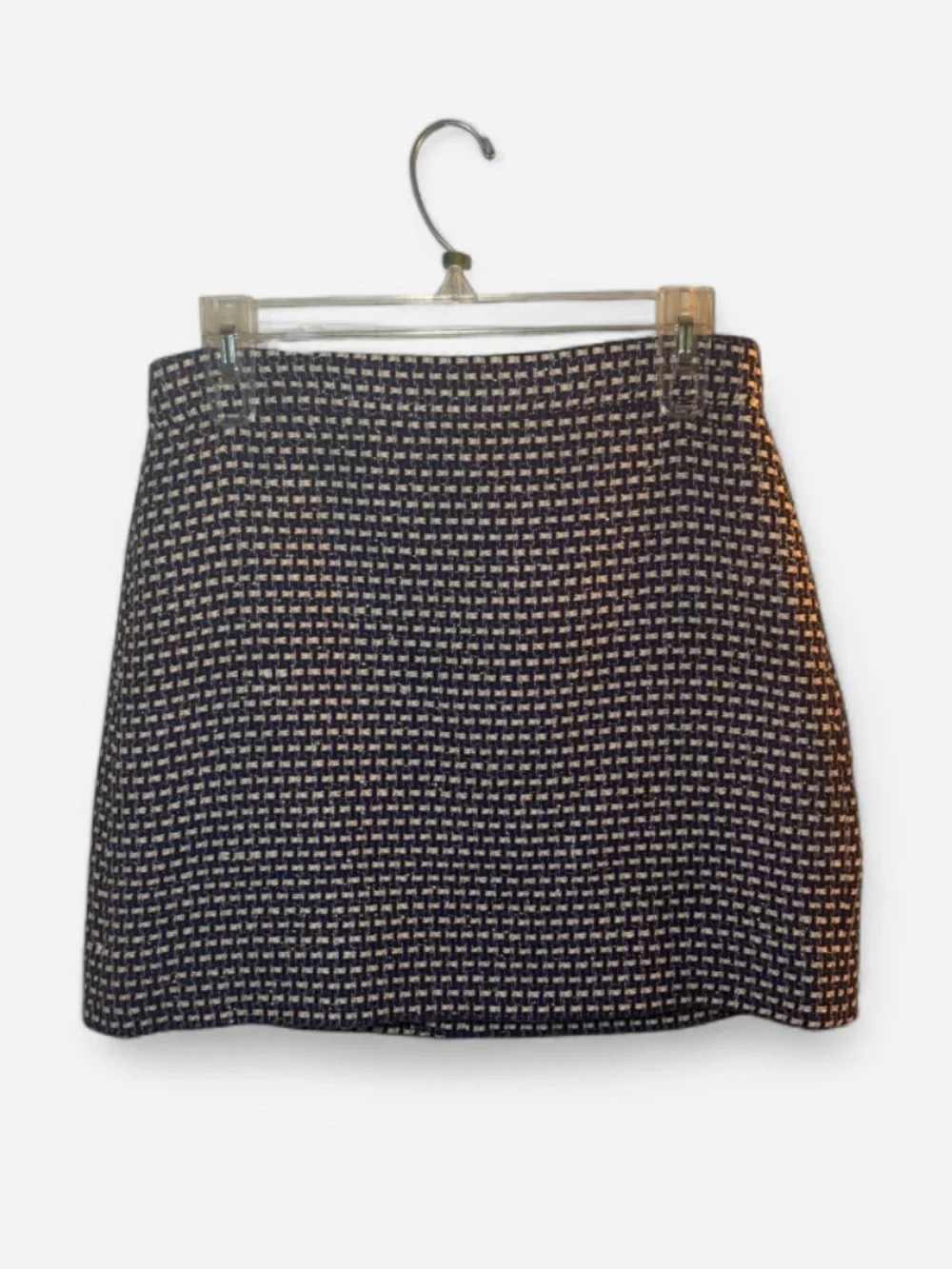 J. Crew Postage Stamp Mini Tweed Skirt Navy Black White Style #95565 Size 6